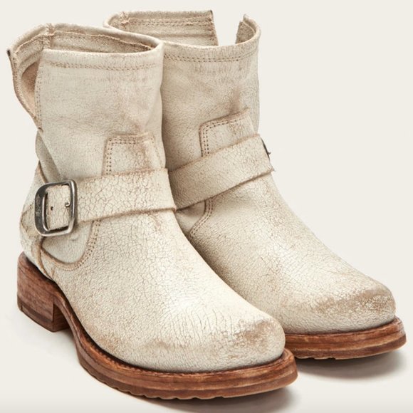 Frye Shoes - Frye Veronica Bootie in Distressed Off White